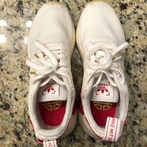 Slightly worn RARE Adidas NMD white and red